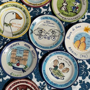 Italian Vintage restaurant plates, Italian Buon Ricordo NEW IN 03.07.25 /5,  Italy Gift, Vietri  ceramic,  Italian, Italian table setting