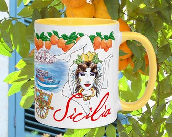 Sicilian Mug: Italy Souvenir Gift, Caltagirone Art