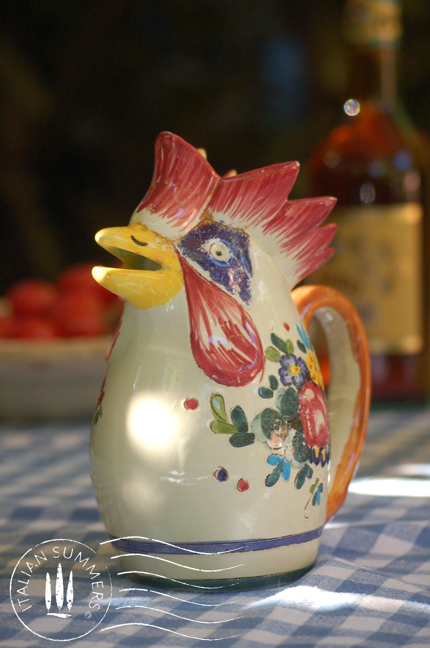 Pichet En Verre 1 Litre - Déco Faisan Et Coq De Bruyère - Vintage