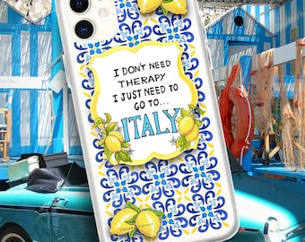 Italy Phone Case: Amalfi Lemons, Mediterranean Tiles