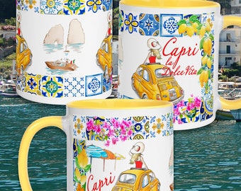 Mug Capri La Dolce Vita, Capri mug, Capri beach, Capri lovers, Italy gift, Amalfi Coast, Capri traveller, Italy, Italy quote, Italy