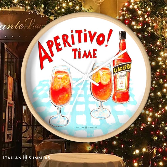 Aperitivo Time Wall Clock: Italian Aperol Spritz Art - Etsy