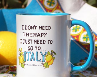 Italy Mug: Italian Lemons, Funny Travel Gift