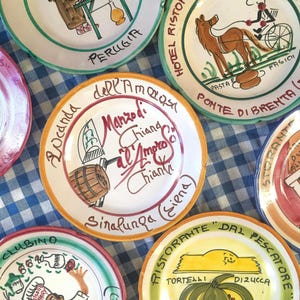 Italian Vintage Buon Ricordo plates, Updated 02.03.25, vintage Italian restaurant plates,  Italian ceramic plates, Italy Gift Vietri