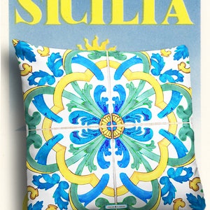 Sicilan tiles pillow Case/Cover, Italy, Sicilian spring, Sicily tiles, Italy pillow, Italian decor, Amalfi, Sicily, Italy traveller, ciao