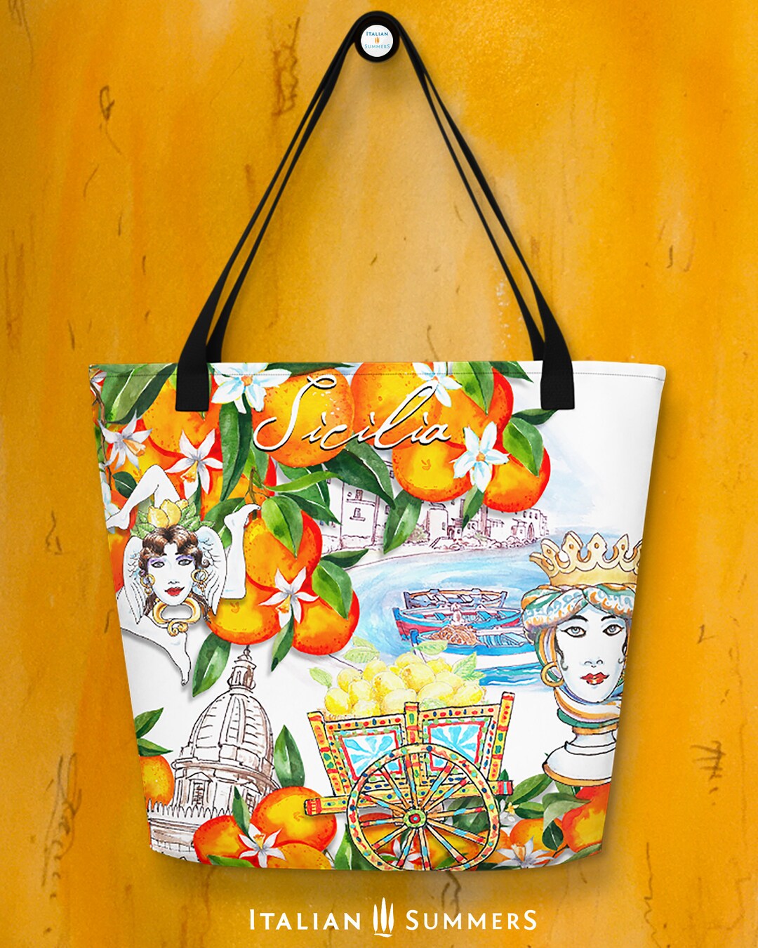 Italien-Reise Einkaufstasche Von WCGXKO – Wasserabweisende Canvas-Tasche Mit Marmor-Druck, 25,4 X 18,3 Cm