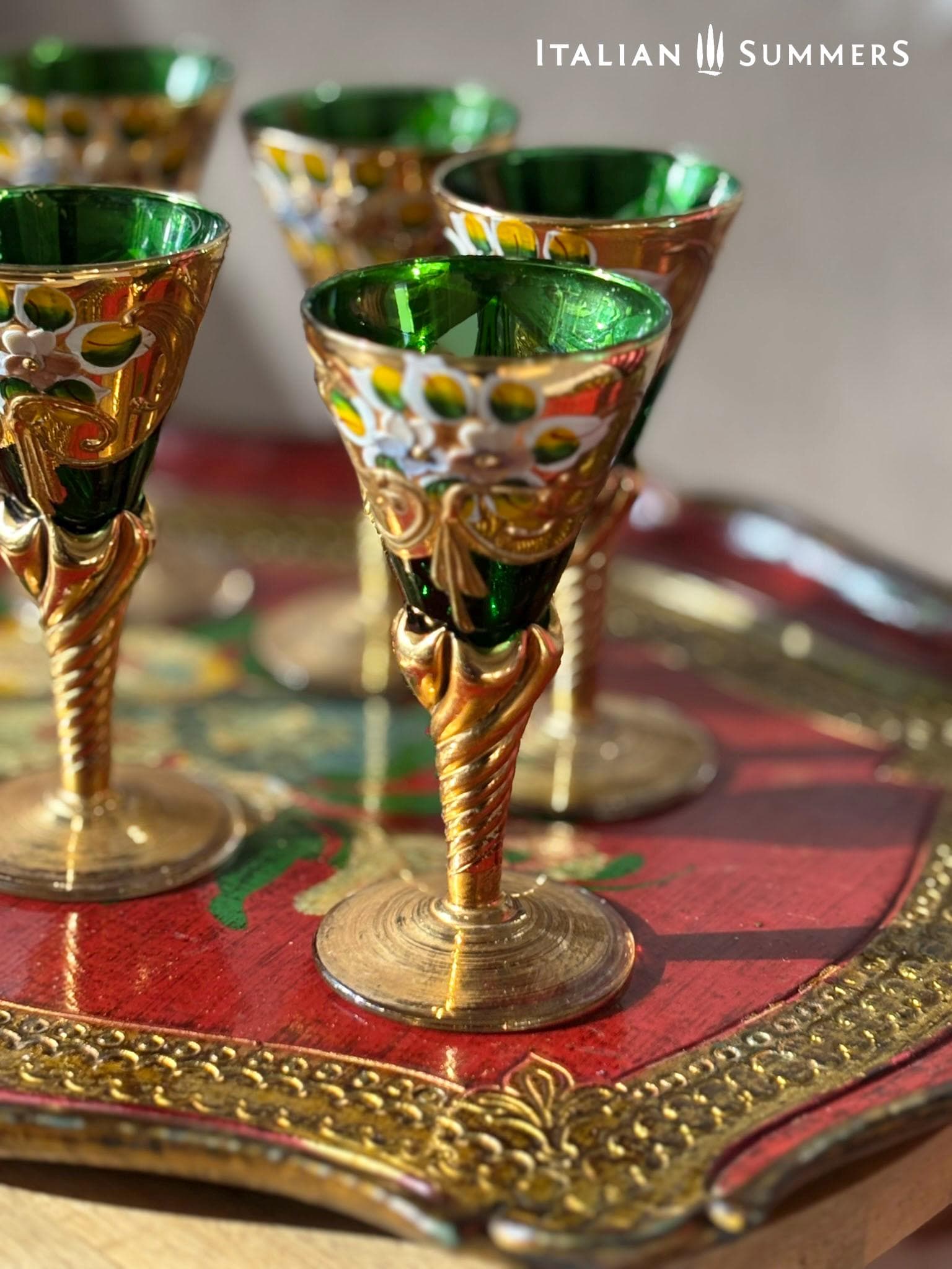 Red and Gold Murano Glasses - Etsy Canada