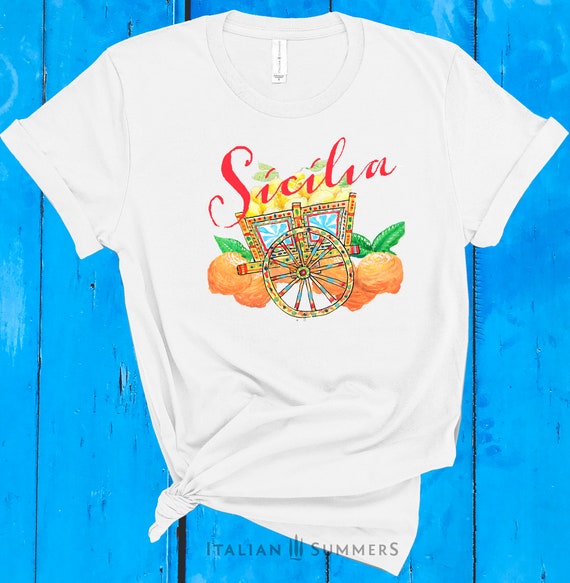 Sicily T-shirt Sicily Italy Carretto Siciliano Italian - Etsy