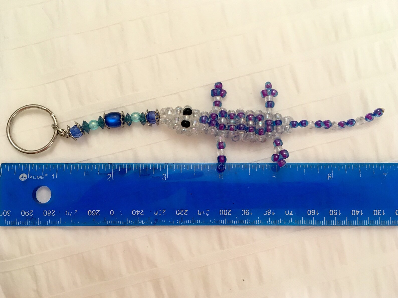 MEDIUM Bead Lizard Keychain Etsy