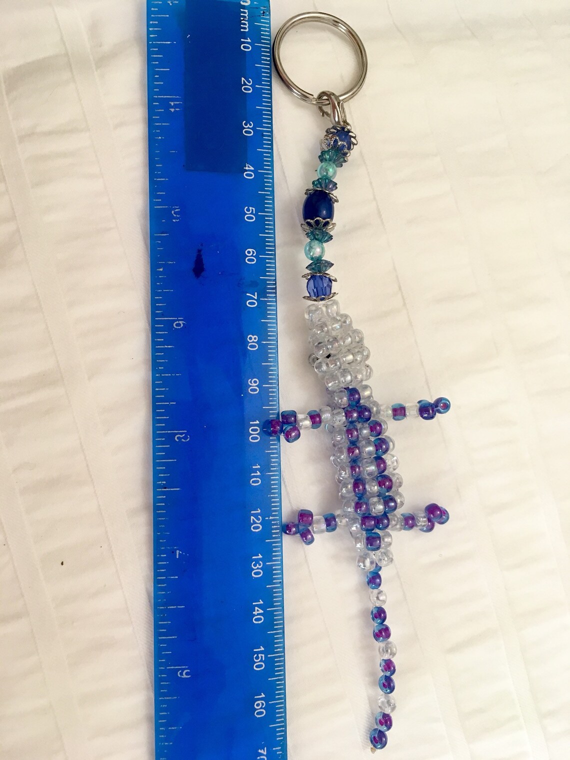 MEDIUM Bead Lizard Keychain Etsy