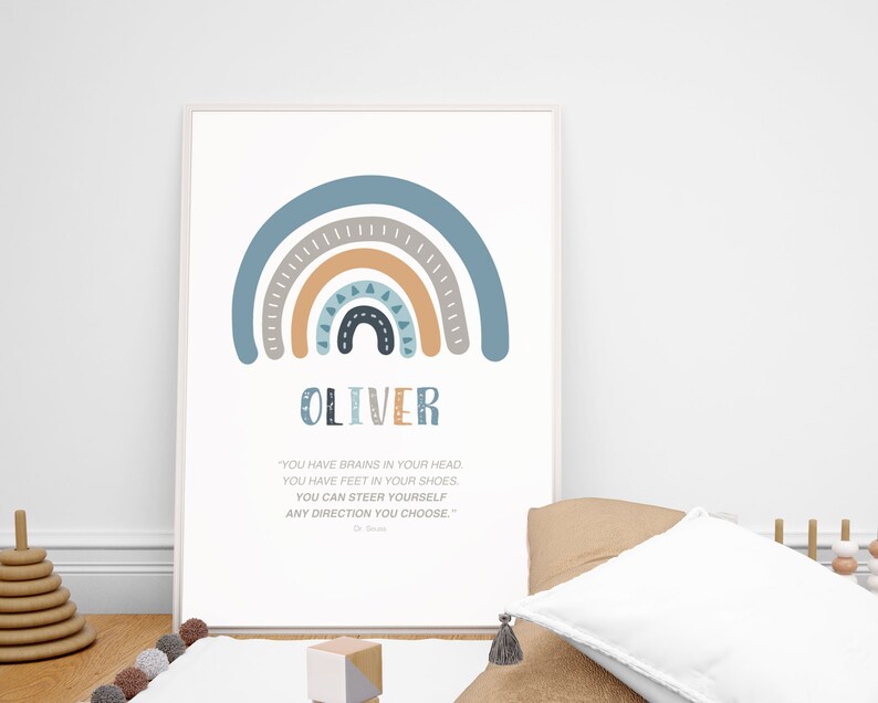 Personalized Nursery Digital Print Rainbow Print Etsy