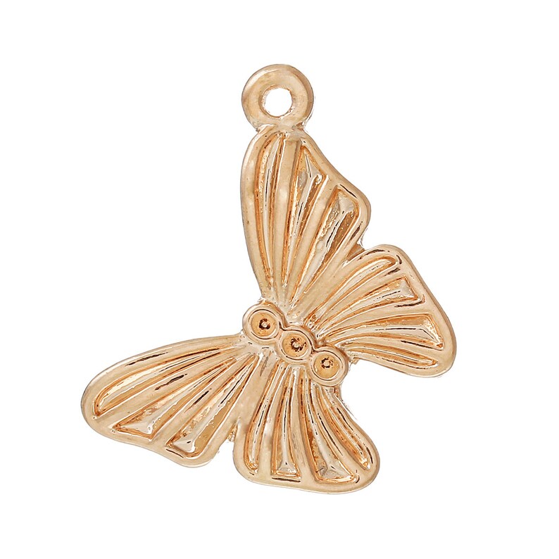 Butterfly Charms 23mm x 18mm B62p Can Hold ss5 Rhinestone 5 Rose Gold Tone