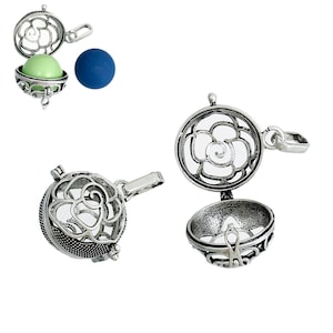 1 Ant Silver Angel Caller Bola Harmony Ball Wish Box Round Pendant Fits 18mm Ball (B84L)