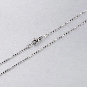 2 Silver Tone 304 Stainless Steel Ball Chain Necklaces 17.75&quot; x 1.5mm (B174g)