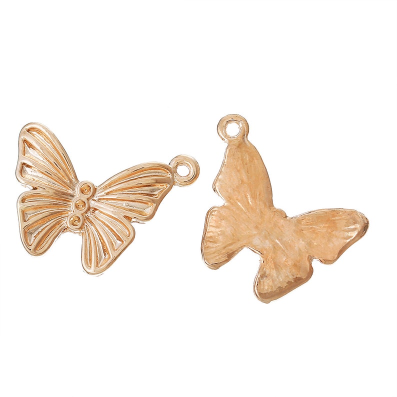 Butterfly Charms 23mm x 18mm B62p Can Hold ss5 Rhinestone 5 Rose Gold Tone