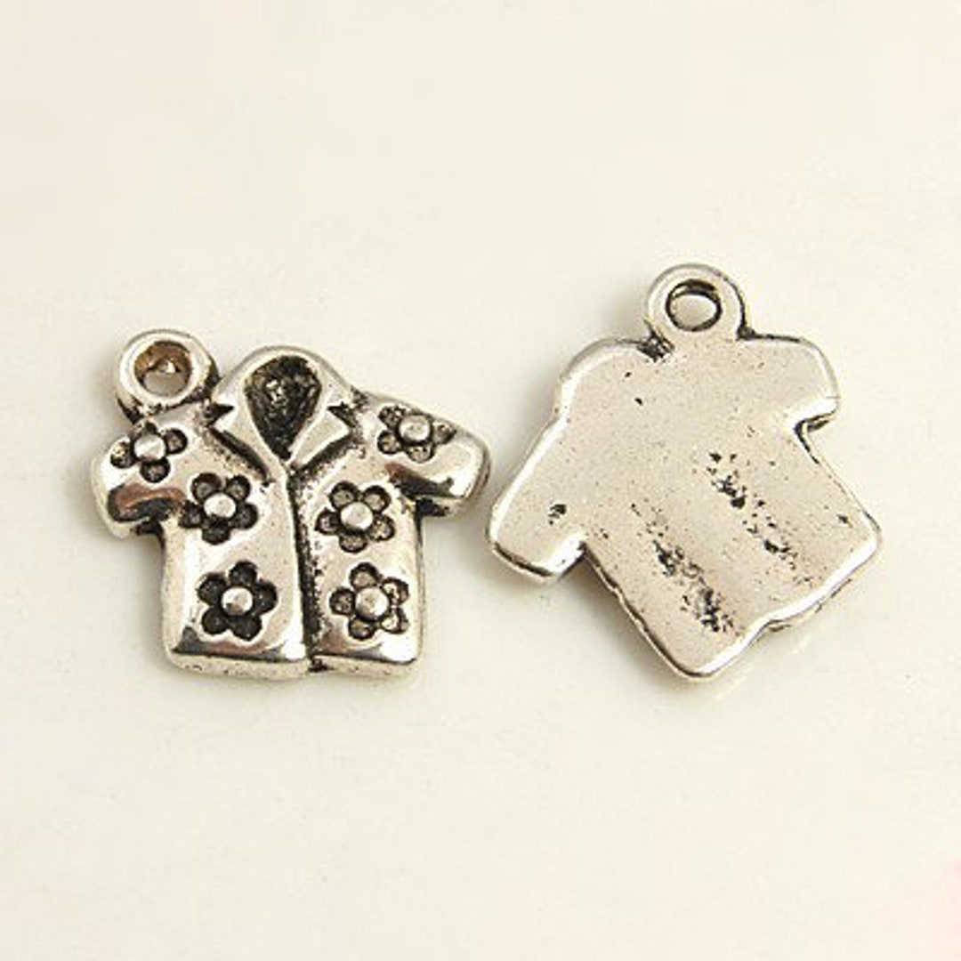 週間売れ筋 10 Antique Charms Shirt Hawaiian Alloy Metal Tone Silver アクセサリー