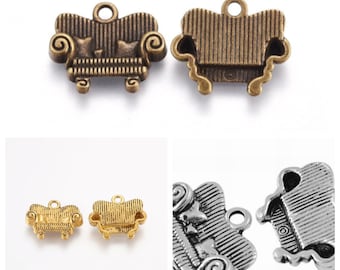 10 Choice of Color Metal Alloy Sofa/Couch Charms 14x16mm