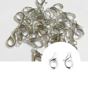 50 Choice of Silver Tone or Silver Plated Lobster Clasps 16 x 9mm (B88b/115i)