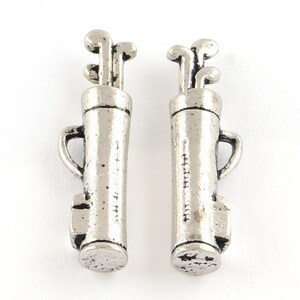 Antique Silver Metal Alloy Golf Bags Charms 23x6mm (b8k/L)