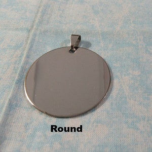 1 Silver Tone Stainless Steel Stamping Blank Pendant Round 42mm (B86g)