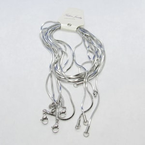 5 (19.6&quot;) 304 Stainless Steel Square Snake Chain Necklaces (B122a)