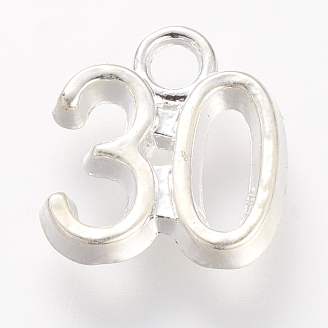 10 Silver Plated Number 30 Charm/pendants 11mm X 10mm (b177f) - Etsy