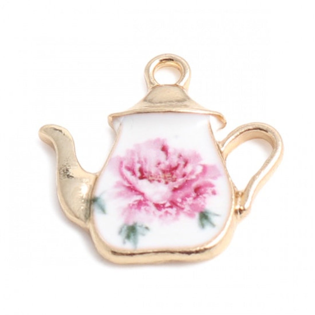 Gold Plated and Enamel Teapot Charm/pendants 19x19mm b167e/f Etsy