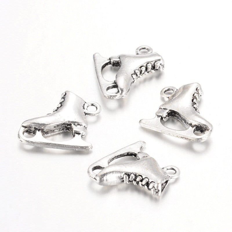Antique Silver Tone Ice Skate Charms 18 x 16mm (B128c/d)