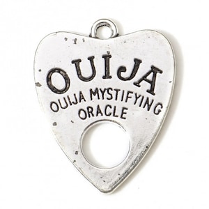 5 Antique Silver Ouija (Mystifying Oracle" Planchette Charm/Pendants 28 x 22mm (B200m)