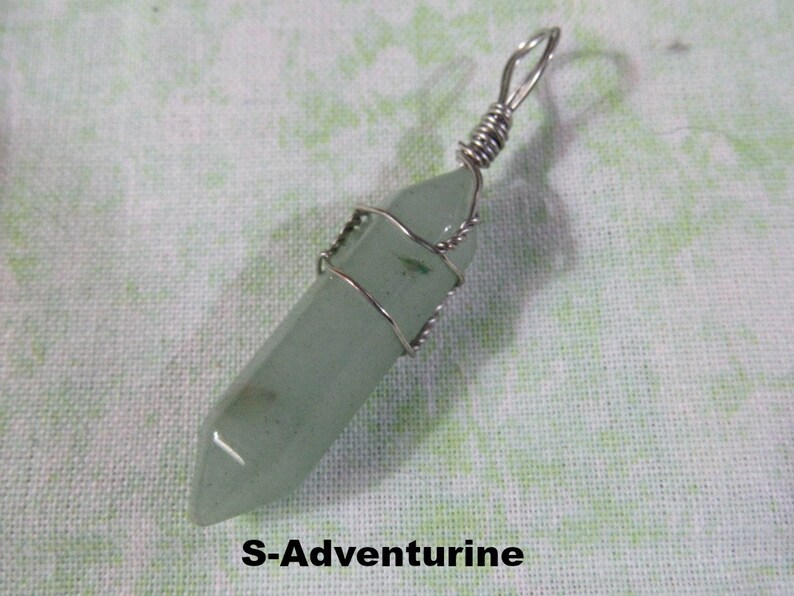 1 Natural Jasper Gemstone Wire Wrapped Bullet Pendant B87