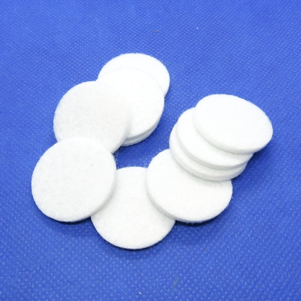 10 White Nonwovens Round Felt Oil Diffuser Pads for Locket Fit 25mm (B123g)