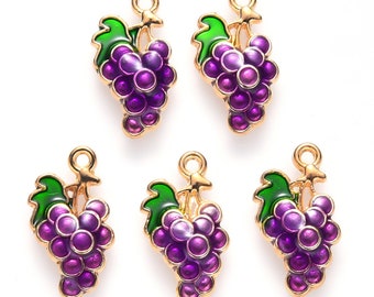 Wholesale Alloy Purple Grapes Design Pendant Charms Jewelry DIY Crafts 10pcs Wholesale Alloy Purple Grapes Design Pendant Charms Jewelry DIY Crafts 10pcs