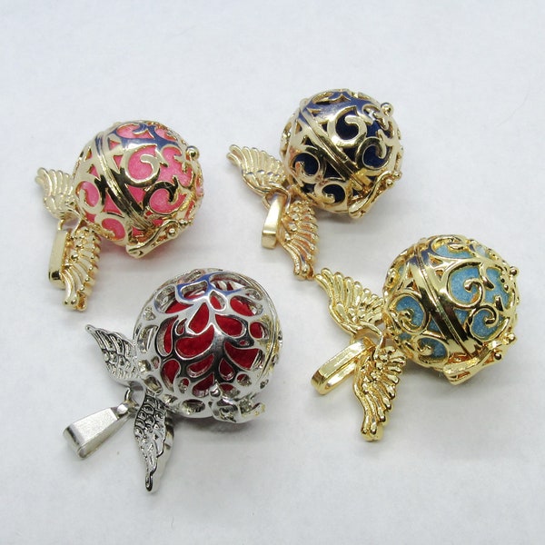 Choice 1 Mexican Angel Caller Bola Harmony Ball Wish Box Pendant Wing  Fits 16mm Bead (B137d1-4)