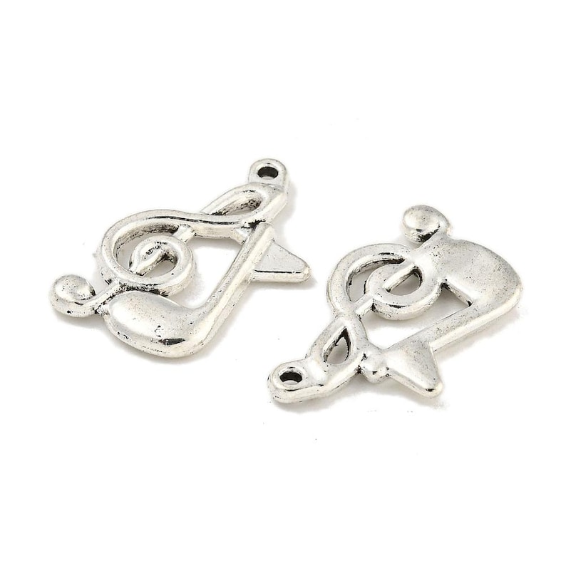 Note Charms 10 Antique Silver Musical Note Charms 20.5x13mm (b211h) - Etsy