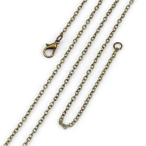 20 1/8&quot; long 3 Link Cable Chain Necklaces Antique Bronze  (B93d)