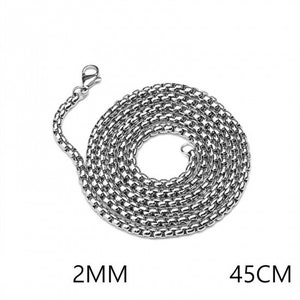1 (201) Stainless Steel Box Chain Necklace 17 3/4&quot; long  (B155h)
