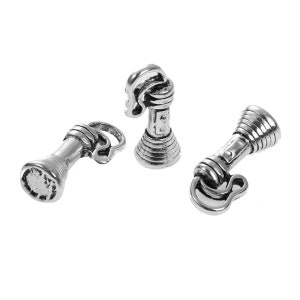 5 Antique Silver 3D Flashlight Torch Charms 20x10mm (B203e)