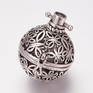 1 Angel Caller Bola Harmony Ball Wish Box Pendants Round Antique Silver Fits 16mm Bead (B62m)