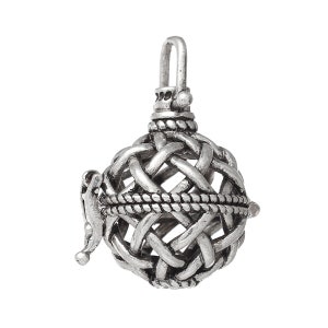 1 Angel Caller Bola Harmony Ball Wish Box Pendants Round Antique Silver Fits 14mm Bead (B42r)