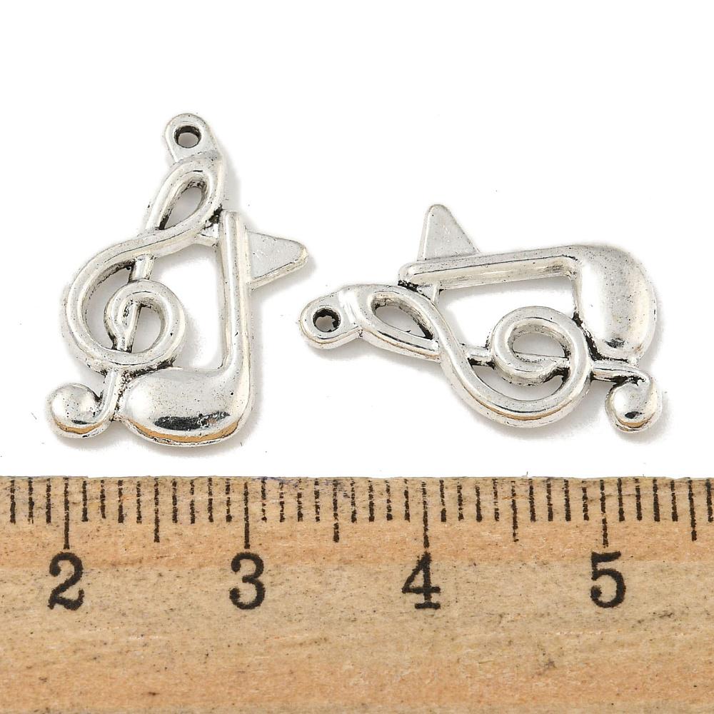 Note Charms 10 Antique Silver Musical Note Charms 20.5x13mm (b211h) - Etsy