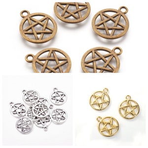Choice of Color Pentagram Star Charms  20 x 17mm (B1h/58k/21i-j/183c)