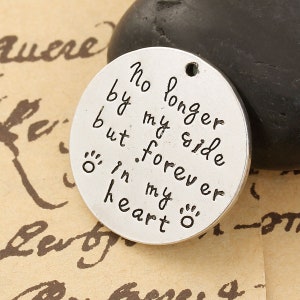 2 Antique Silver Metal Alloy Round Engraved Pet Memorial Charm/Pendants 25mm (B73m)