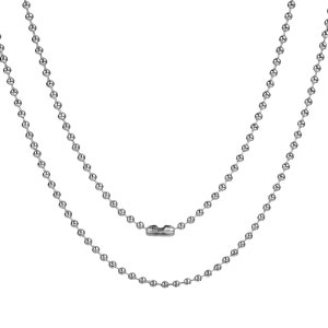 1 Silver Tone 304 Stainless Steel Ball Chain Necklaces 23.5&quot; x 3mm (B93q)