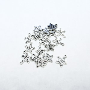 10 Antique Silver &quot;Just for You&quot; Star Charms 14 x 11mm  (B117w)