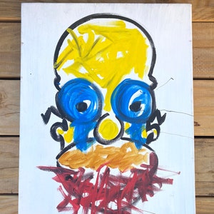 Pittura acrilica contemporanea pop - Homer Simpson