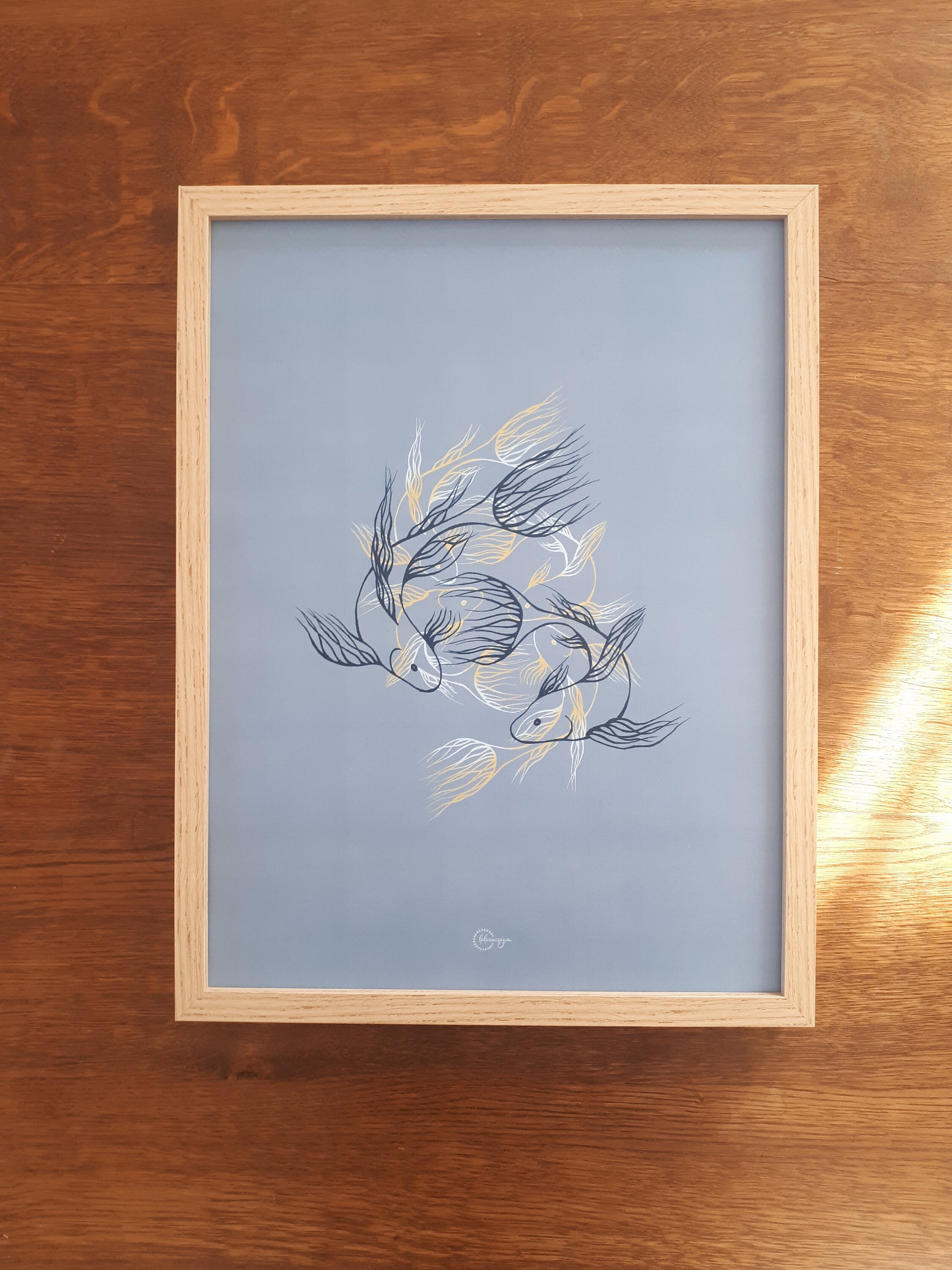 Illustration Poissons, Affiche Format 30 X 40 cm