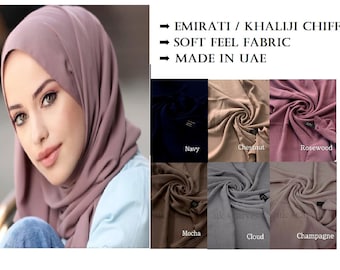 Premium Velvet EMIRATI Chiffon 200x70cm Maxi Hijab Scarves Headscarf Shawl Wrap