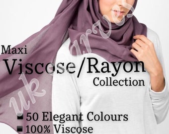 Grande écharpe longue en VISCOSE RAYONNE unie pour femmes, hijab, châle et paréo