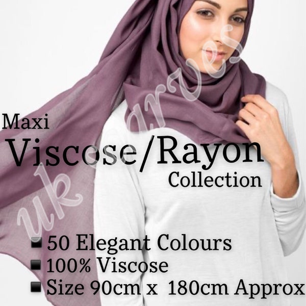 Dames Dames Effen VISCOSE RAYON Grote Maxi Sjaal Hijab Sjaal Sarong Wrap