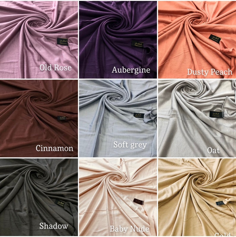 Premium Emirati Quality Dubai Jersey Hijab Scarf Shawl Stretchy Maxi Lycra Wrap Plain Khaliji image 5